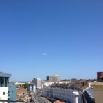 looking out at the crescent with curved buildings in a row