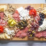 platter of cheese and meats